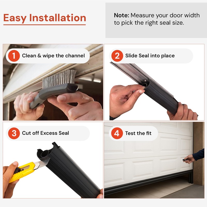 EverTrust 10ft/3M Garage Door Bottom Seal – Weatherproof Stripping Rubber