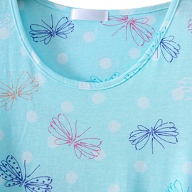 QUCH Nightgowns for women Cotton Womens Nightgown Short Sleeves Sleep Shirts Women's Sleepwear Print Pajama Night Shirts ButterFly XL