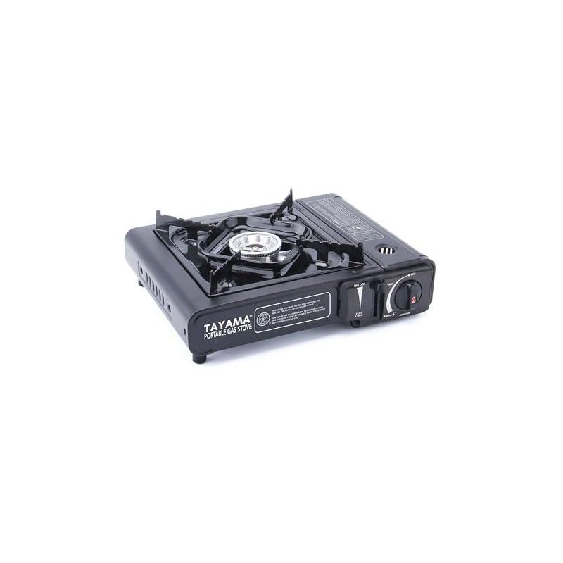 8,000 BTU Black Butane Gas Portable Camping Stove
