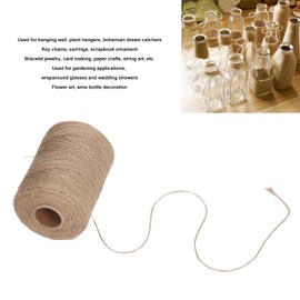 Cuerda de Yute, Cáñamo Fuerte, 2mm, Hilo de 2 Capas, Protección de Seguridad, Manualidades DIY, Artes, Aplicaciones de Jardinería, 300 Metros para Colgar Paredes