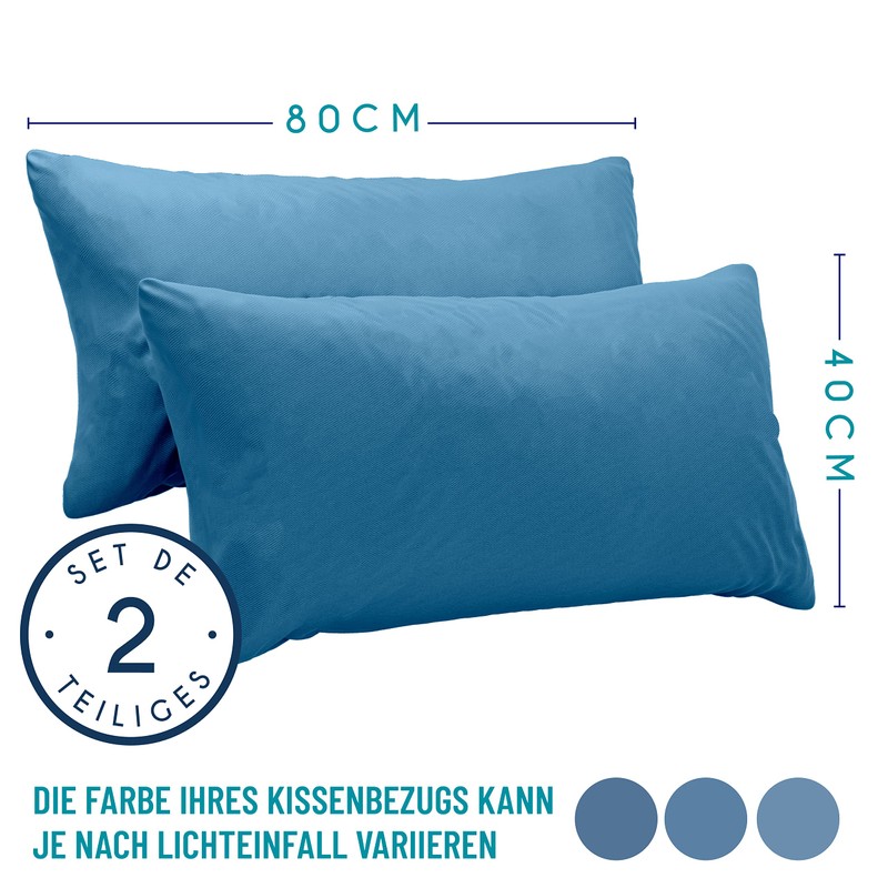 Dreamzie Pillowcases, 40 x 80 cm (Set of 2), 100%