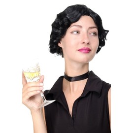 WIG ME UP - GFW1834-1 Women's Wig 20s Swing Jazz Charleston Chicago Middle Parting Wavy Black