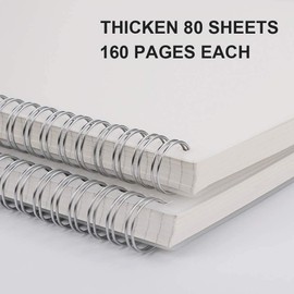 RETTACY Dotted Bullet Grid Journal with Transparent Hardcover,Wirebound Notebook 7.3"X 10" 100gsm Thick Paper 80 Sheets Per Book 2-Pack