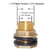 Joywayus 1-1/4" Female 1-1/2" Male Soild Brass Water Tank Connector