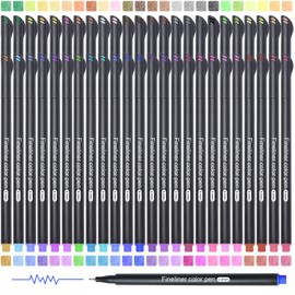 SAYEEC Colored Fineliner Pens 48 Vibrant Colors Journal Planner Pens Fine Tip Drawing Pens Fine Line Markers Micron Pens for Bullet journaling Note Taking Writing Coloring Art Office School Supplies