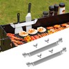 2Pcs Stainless Steel Griddle Spatula Stand with 4 Screws, Grill