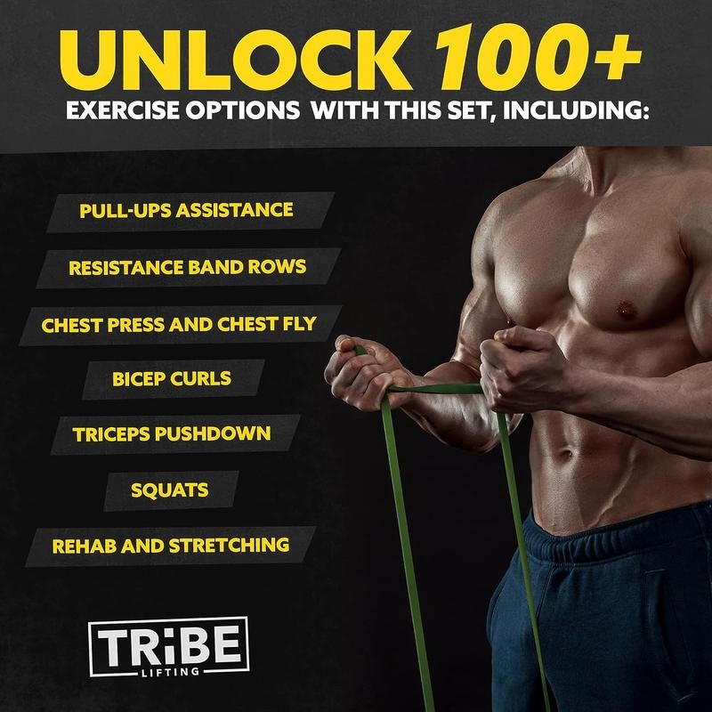 Tribe Lifting Long Resistance Bands – 5 Strength Levels, Durable