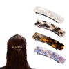 4Pcs French Design Hair Barrette Barrette Hair Clips Tortoise Shell Celluloid Rectangle Hair Clips for Fine Medium Thick Hair