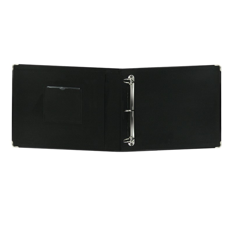 Pioneer T12JF-BK 12-Inch by 12-Inch Sewn Leatherette 3-Ring Binder, Black