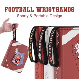 Mlikero 440 Pockets Football Card Binder, Sports Card Binder with Card Display Design, Premium Card Ablums with Sports Pattern Wristband Fit for Football Cards 2025