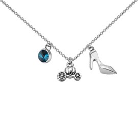 UJIMS Princess Cinderella Inspired Gifts Glass Slipper Necklace Fairy Tales Fans Jewelry for Women Princess Fan Gifts (CinderellaGiftsNecklace)