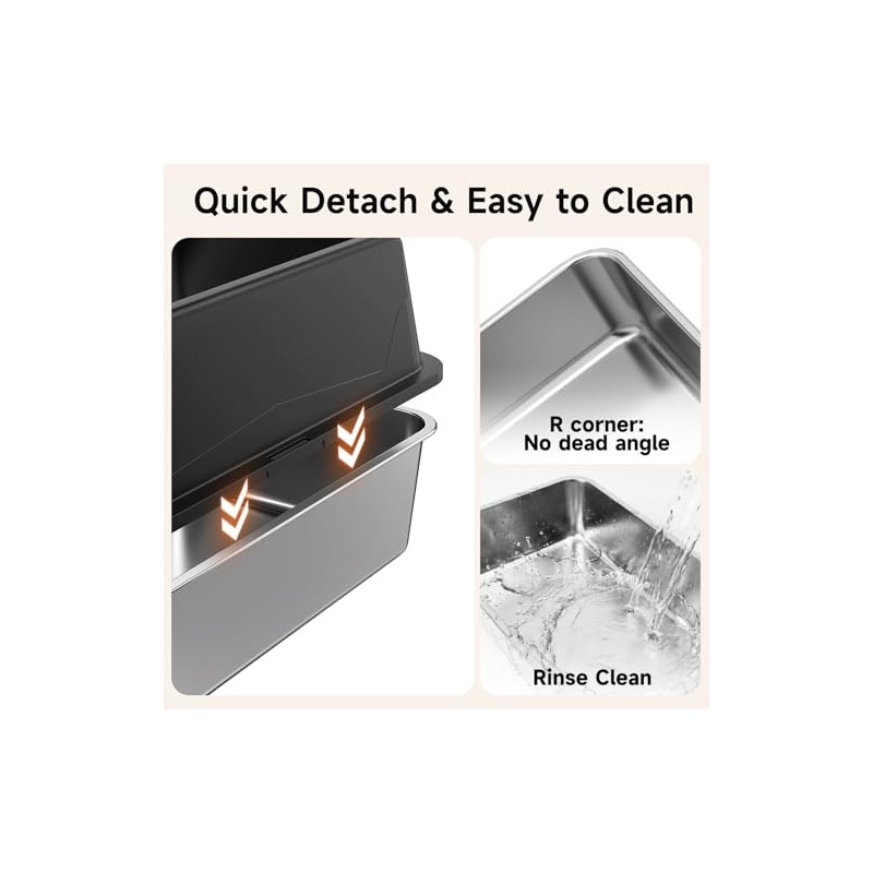 2 Pack XL Stainless Steel Litter Box with High Sides