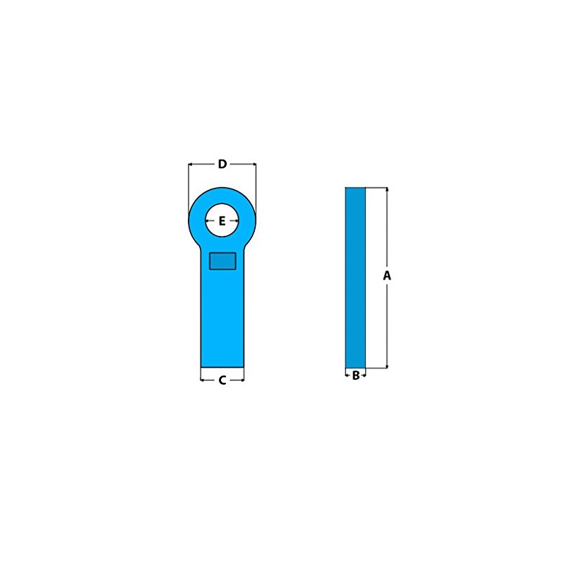 Weld On Towing Eye 5" (24 Ton 12.7CM Straight Heavy