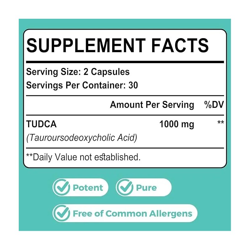 Tudca Suplemento De Sales Biliares 1000 Mg Kayseari 60 Caps