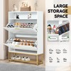 HOMREST Shoe Storage Cabinet for Entryway,Farmhouse Slim Shoe Organizer with