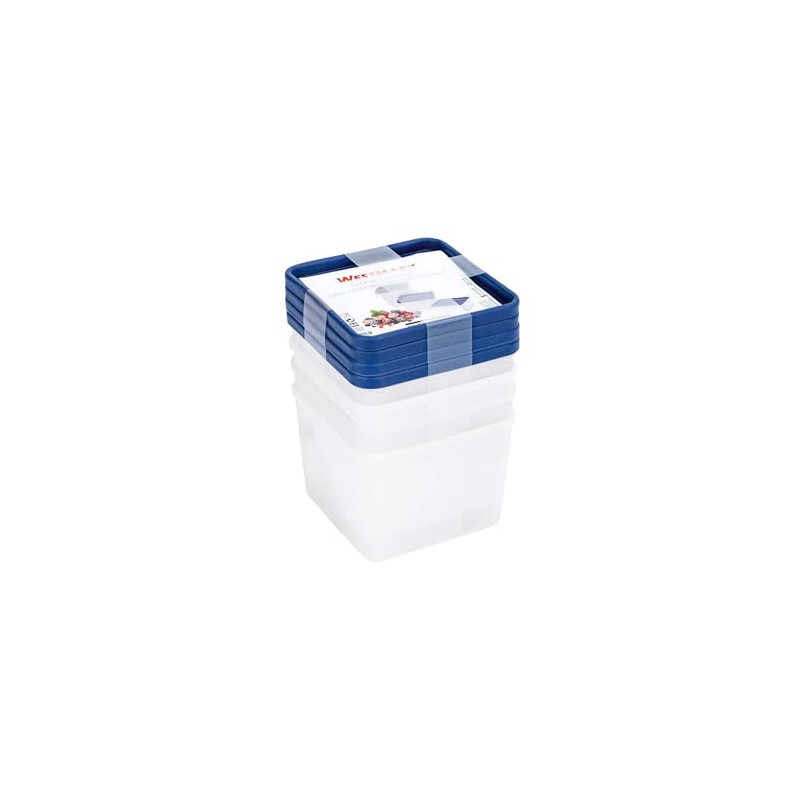 Westmark" Trio Deep Freezing Container Set, Polyethylene Transparent/Blue, 11.3 x