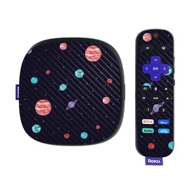 MightySkins Carbon Fiber Skin Compatible with Roku Ultra HDR 4K Streaming Media Player (2020) - Bright Night Sky | Protective, Durable Textured Carbon Fiber Finish | Easy to Apply | Made in The USA