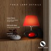 Moddeny Red Modern Table Lamp, Ceramic Desk Lights with Linen