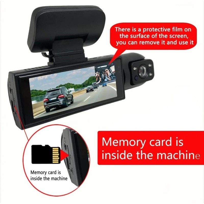 Dash Cam Front & Rear, Cardvr Video Dash, 1 Count