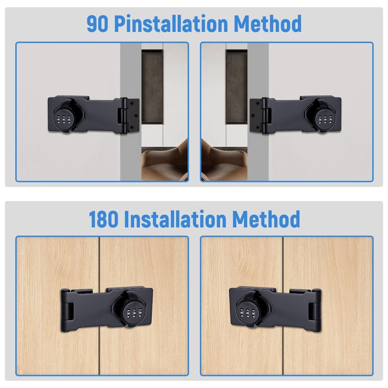 Forbabe Hasp with Combination Lock, 4.5 Inch Security Hasp Lock