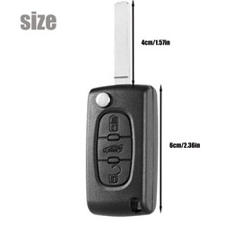 SLshiBo Car Replacement Key Shell 3 Buttons Remote Control Type Blade for Peugeot 207 308 407 607 807 and Citroen C2 C3 C4 C5 C6 C8 DS3 DS4 (VA2/ CE0536)