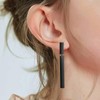 Clip-on Earrings for Women Dangle Black & White Bar, Comfortable