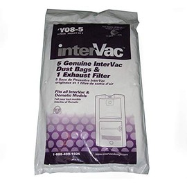 Intervac HEPA 5-pack Dust Bags and Exhaust Filter Y08-5 by INTERVAC