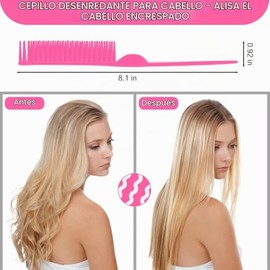 SIMPOR Peine de pelo de 3 filas para desenredar natural, cepillo de peinado del cabello, cerdas de nailon, peine de cola de rata, para mujeres y hombr
