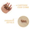 Baluue 2pcs Cute Cow Shaped Sandalwood Scalp Massage Comb Lightweight