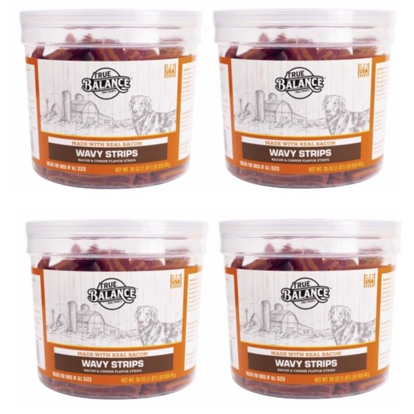 True Balance 30 Oz Bacon Cheese Wavy Strips Dog Treats