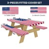 CAPSCEOLL Fitted Picnic Table Cover with Bench Covers 4Th of