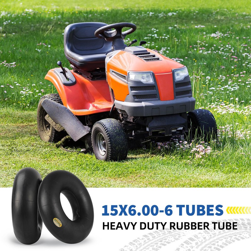 GICOOL 15x6.00-6 Inner Tube(2-Pack), Replacement Lawn Mower Tire Tubes, Heavy-Duty