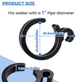 LITEMATIRA 8 Pcs Rollator Brake Clip Replacement, Universal Brake Clamp Holder & Brake Lock Clip for Rollator Walker, Transport Chair & Mobility Equipment, 1"