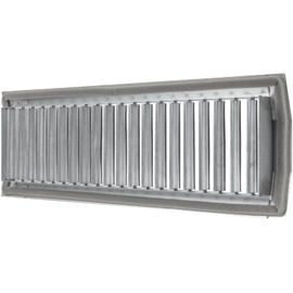 Vent Systems 17" x 5" Inch Galvanized Steel Louvered Air Return Vent Cover for Round Ducts, HVAC Pipes - Air Supply Exhaust Register Grille for Heater Ventilation, Air Duct - Adjustable Louver Blade