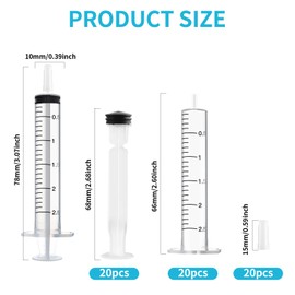 Pack of 20 Syringes 2.5 ml Plastic Syringe Individually Packed, Durable Colostrum Syringes, Versatile Dosing Syringes, Reusable Liquid Syringe Measuring Syringe for Garden and Pet Care
