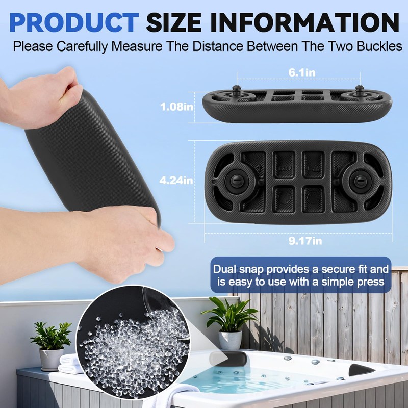 4 Pack HTCP8-05-0094 X540720 Hot Tub Headrest Pillow for master