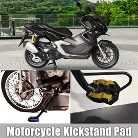 ADV 150 160 350 PCX 125 Accessories, Motorcycle Side Stand Enlarge Plate Kit Kickstand Extension Pad Universal for H-onda ADV150 ADV160 ADV350 PCX150 PCX125 FORZA300 VAROI160 Enlarger Pad (Black)