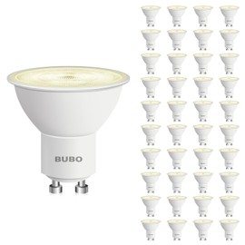 BUBO GU10 LED Bulb 6W Equivalent 50W, 2700K Soft White 650 Lumens, Non-Dimmable GU10 Bulb Replacement for Track Lighting, MR16 LED Bulb for Kitchen, Range Hood, Living Room, Bedroom, 40 Pack