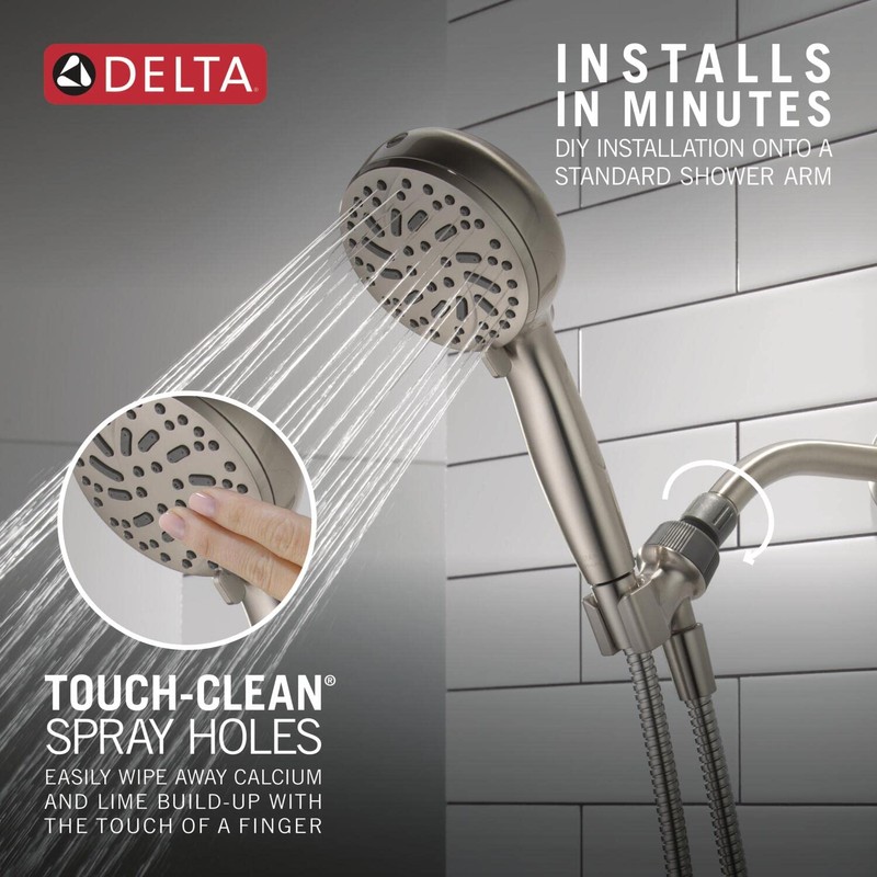 Delta Faucet ProClean Brushed Nickel Shower Head with Handheld, Showerhead