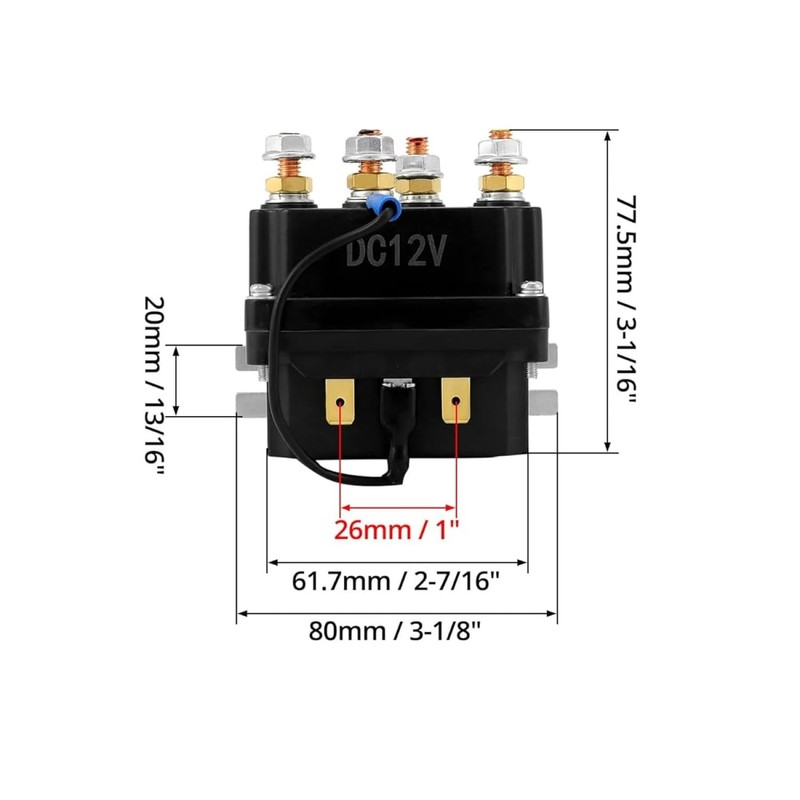 Wireless Winch Remote Control Kit,12V 250A Winch Solenoid Relay Contactor