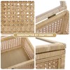 ANMINY Rattan Decorative Basket Box with Glass Lids, Set of