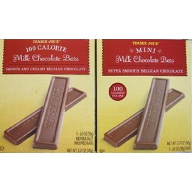 2 Boxes Trader Joe's Mini Milk Chocolate Bars...100 Calories Per Bar by Trader Joe's [Foods]