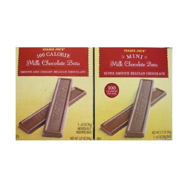 2 Boxes Trader Joe's Mini Milk Chocolate Bars...100 Calories Per Bar by Trader Joe's [Foods]