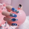 Luxury False Nails Dazzling False Nails Nail Tips Blue Sparkling