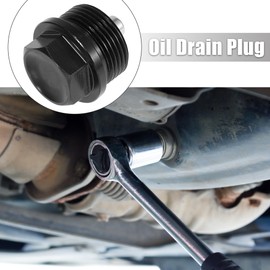 X AUTOHAUX 1 Set M24 x 1.5 Magnetic Oil Drain Plug Sump Drain Nut Oil Drain Bolt Screw with Gasket Black Universal