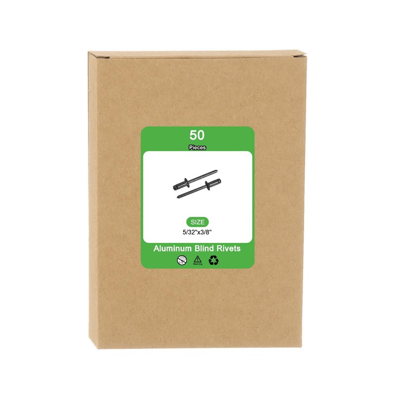 sourcing map 50Pcs 5/32"x3/8" Aluminum Countersunk Blind Rivet, Open-End Type