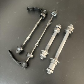 CDHPOWER Bicycle Steel Axles Hollow Hub Shaft & Quick Release Skewer for Bicycle Hub, Front and Rear Black for Mountain MTB Road Bike