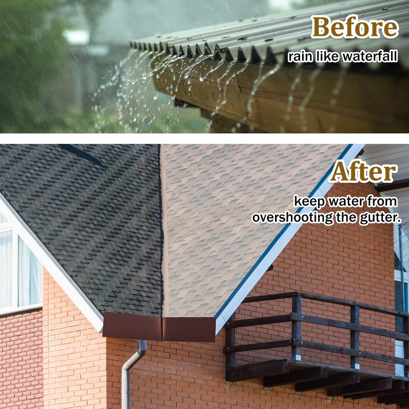 2 Pcs Gutter Valley Splash Guards Downspout Diverter Roof Rain