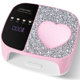 LimeGirl Cordless Nail Dryer for Gel Polish, UV LED Nail Lamp with Fast Curing UV Light & 4 Timer Settings, Portable Rechargeable Gel Lamp Nail Art Tool for Manicure Pedicure at Home & Salon (Pink)