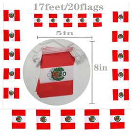 FFILL Peruvian Banner Flag String,Peru Mini Flag Small Banner, for Party, Shops and Bars Decorations, (Peru)